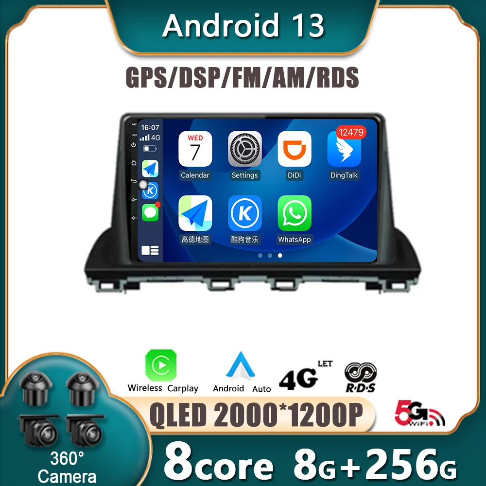 

Android 13 Carplay Auto WIFI+4G For Mazda CX-4 CX4 CX 4 2016 2017 2018 Car Radio Multimedia Video GPS Navigation Player Stereo