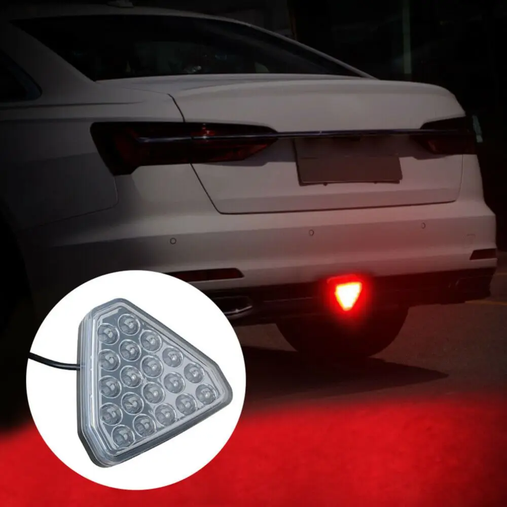 

12V Car Center Brake Light F1 Style Triangle LED Rear Third Bumper Pilot Light Anti-collision Auto Signal Lamp Universal