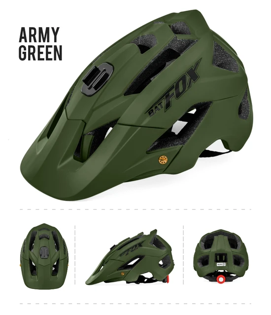 BATFOX-casco de bicicleta de montaña para hombre y mujer, soporte para casco  de bicicleta de carretera, faro/cámara, casco de ciclismo deportivo seguro  Fivean Cascos de ciclismo