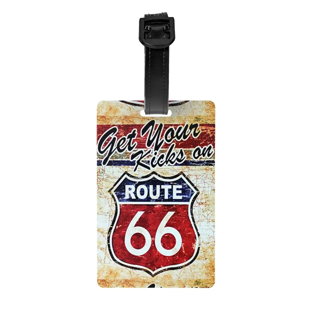 

Custom Vintage Route 66 Luggage Tag Privacy Protection American Road Baggage Tags Travel Bag Labels Suitcase