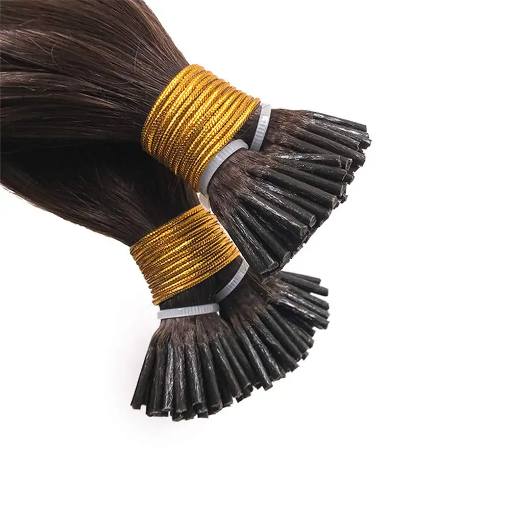 Natural Wave I Tip Human Hair Extension Brazilian Remy Hair Microlink Pre Bonded Stick I Tip Hair #2 #4 #1B 100g 100strands 5