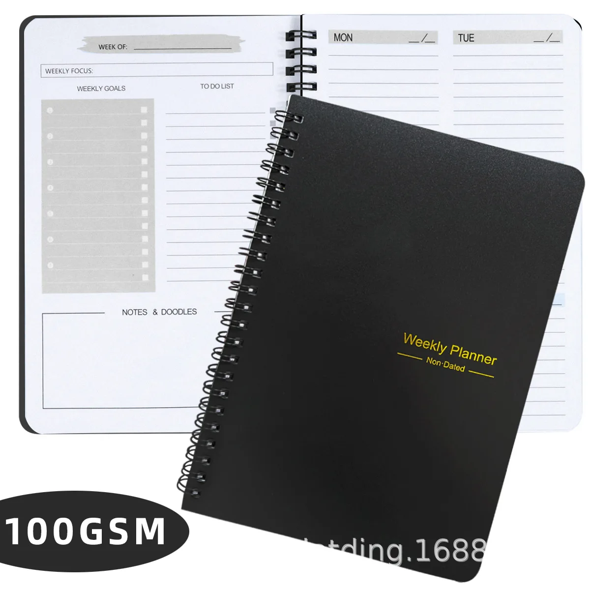 مخطط أسبوعي غير مؤرخ A5 أهداف أسبوعية دوامة ملزمة...