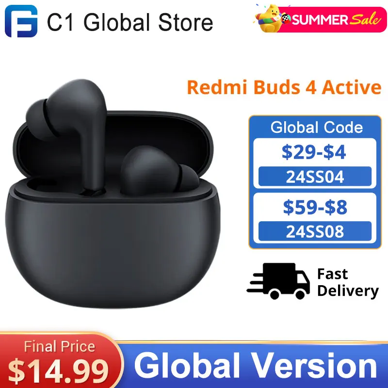 

Новинка, Bluetooth-наушники Xiaomi Redmi Buds 4 Active, до 28 часов прослушивания, шумоподавление, для четких звонков