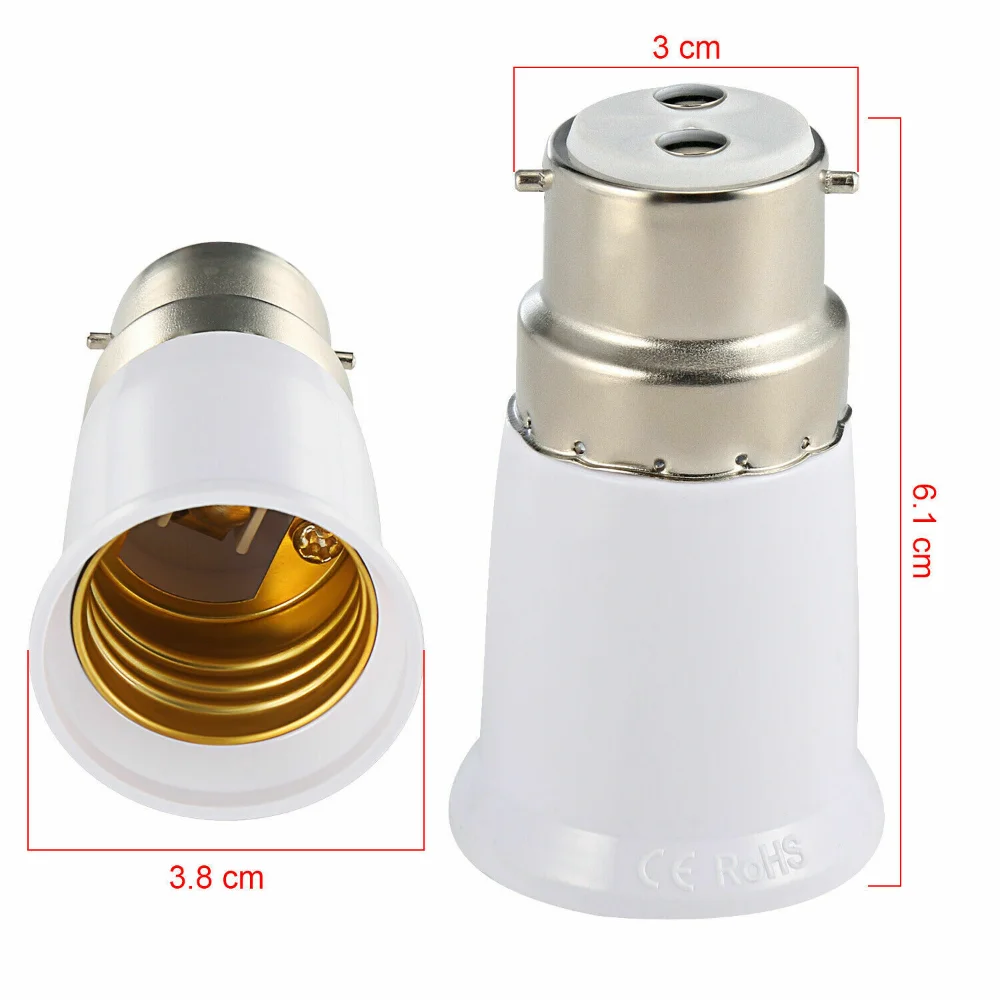 1/5/10Pcs B22 to E27 Light Socket Adapter Bayonet Lamp Base to Edison E27 Bulb Fireproof Holder Converter Change Lighting Parts