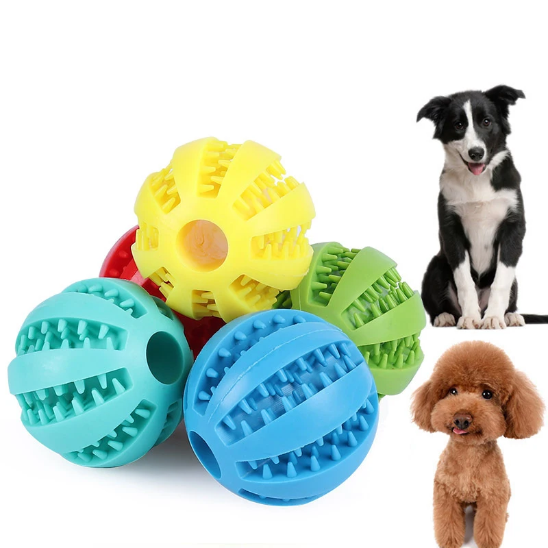 

Dog Toy Rubber Ball Chew Toy for Small Medium Dogs Puppy Cat Interactive Ball Pet Teeth Cleaning Training Supplies Dog Treat Toy
