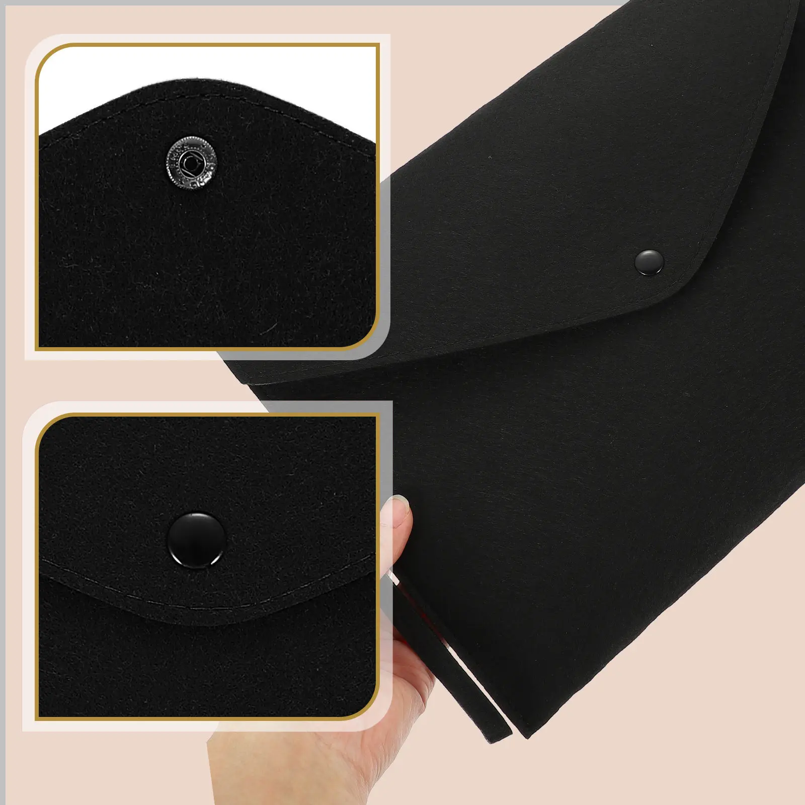 펠트 파일 가방 A4 비즈니스 버튼 잠금 파일 폴더 펠트 사무용 문서 정리 폴더..