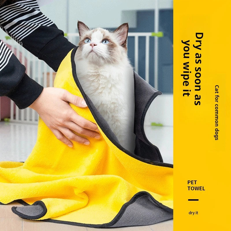 New Pet Dog Absorbent Towel Microfiber Dog Bathing Towel Bathrobes Wiping Cloth dog bathrobe towel for dogs