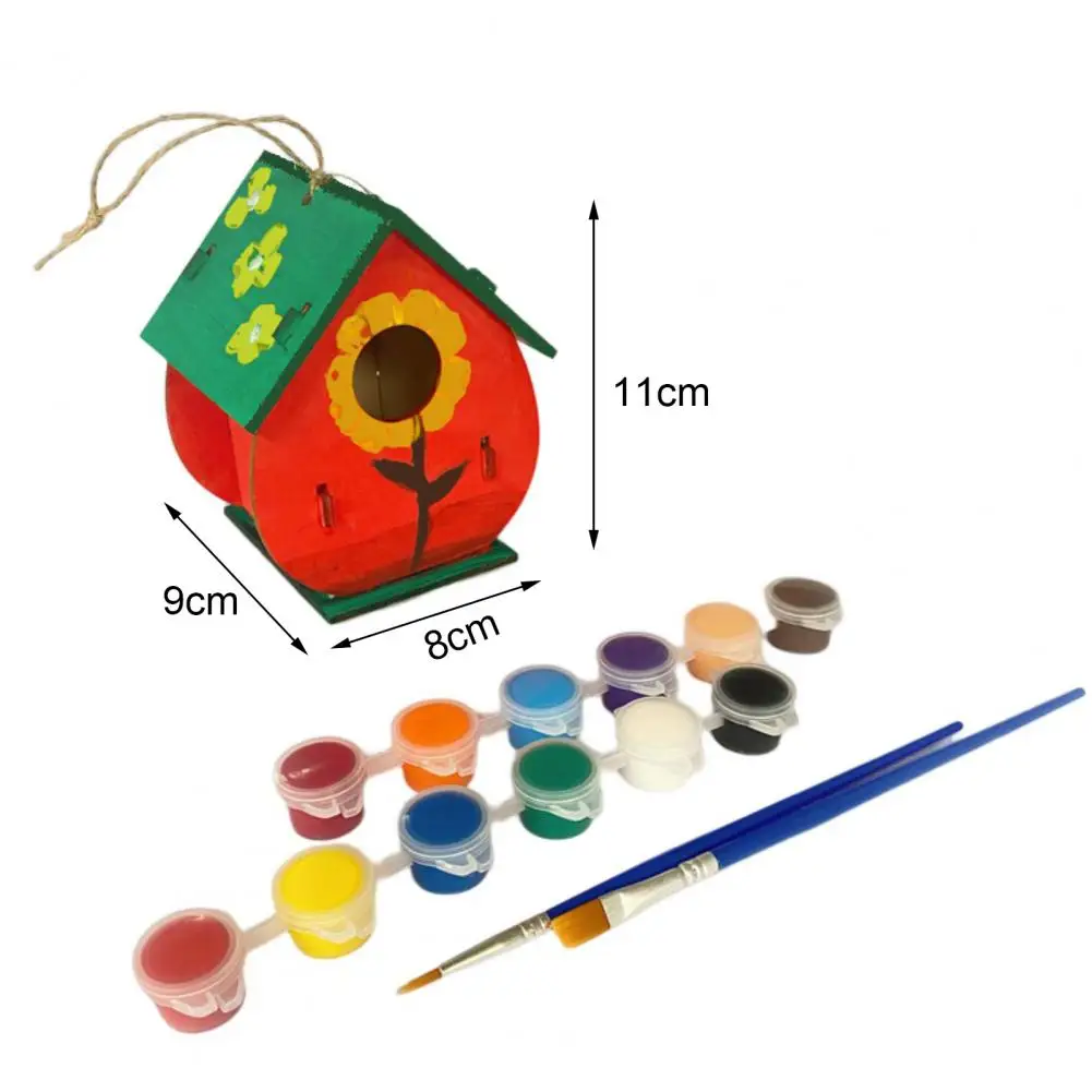 Bird House Construction Kit Children DIY Painting Assembling Bird Box Craft Kids  Build Paint Birdhouse Hummingbird House - AliExpress