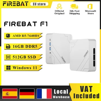 Firebat F1 Mini PC AMD Ryzen 5 7640HS 12GB/16GB DDR5 512GB SSD Windows 11 Wi-Fi 6 BT5.2 USB4.0 Computer Desktop Mini per Gaming