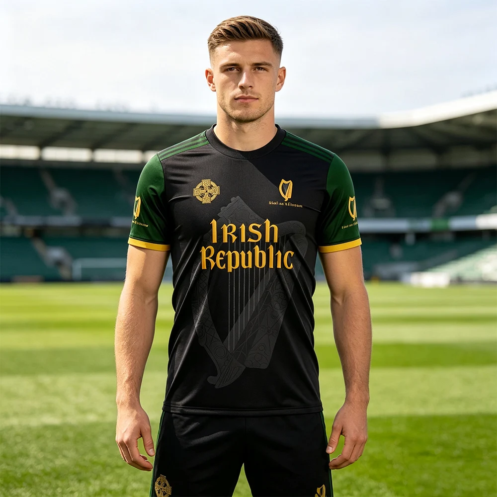 Irish Republic Celtic Neues Schnelltrocknendes Trikot Unisex Atmungsaktive Freizeitkleidung Kurzarm Kulturelle Fan-Familien-Kinder-T-Shirts