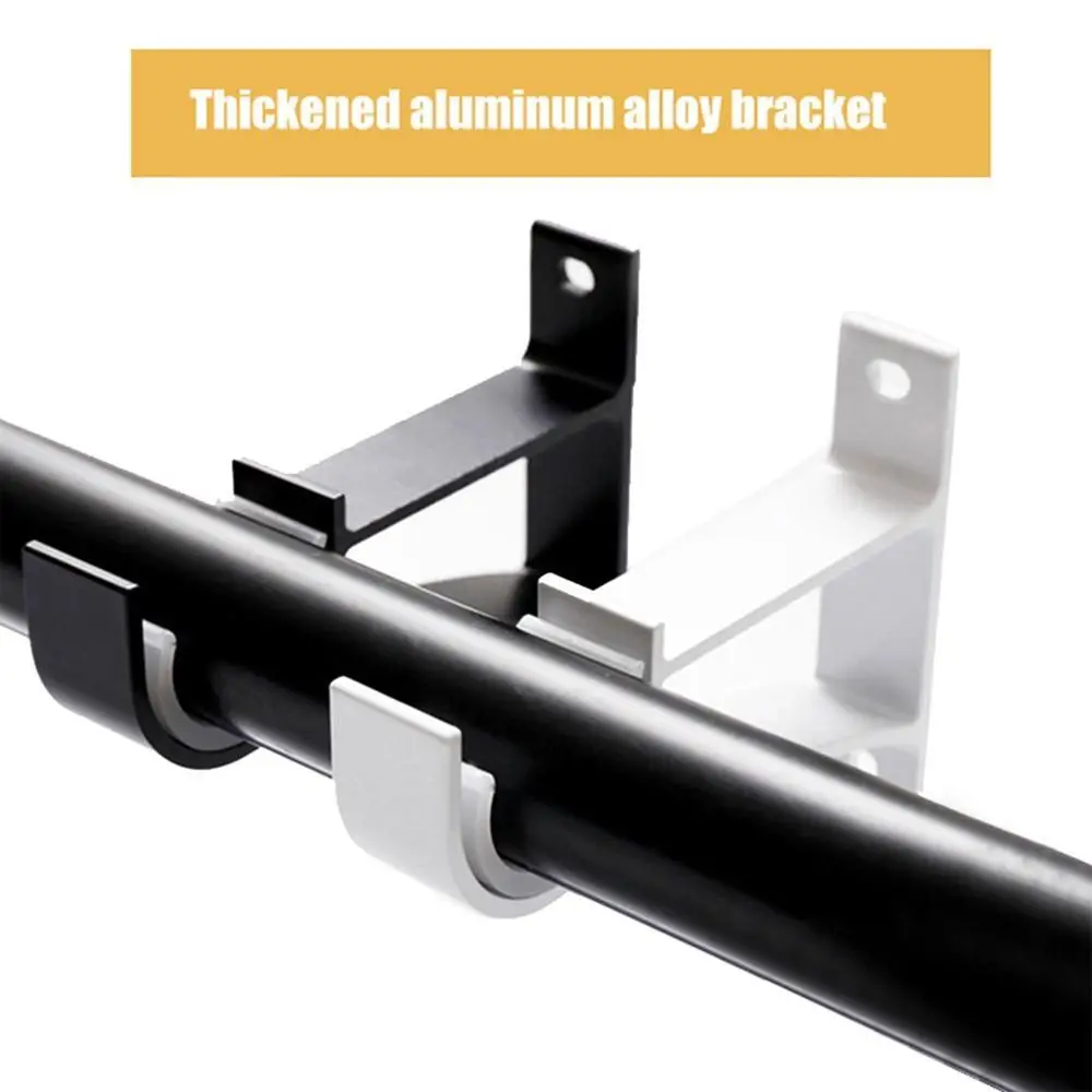 Aluminium Alloy Ceiling Curtain Rod Brackets Hooks Modern Window-Dressing Thicken Curtain Rod Wall Holder Rails Rack Home Decor