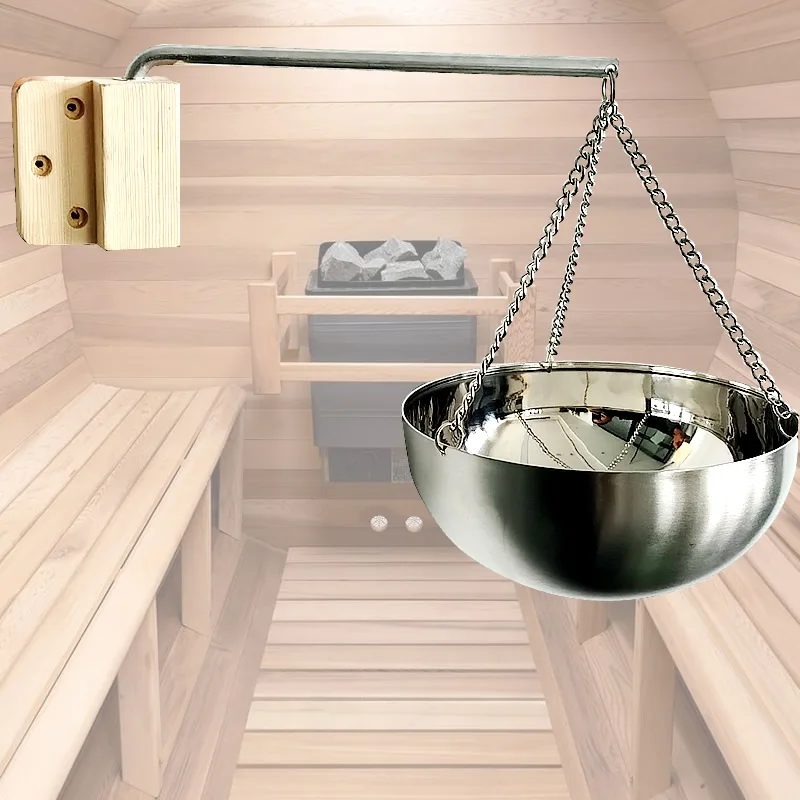 20cm Stainless Steel Sauna Bowl Aroma Bowl Cup Essential Oil Bowl Sauna Room Accessories Aromatherapy Essential Oil Bowl Sauna 6