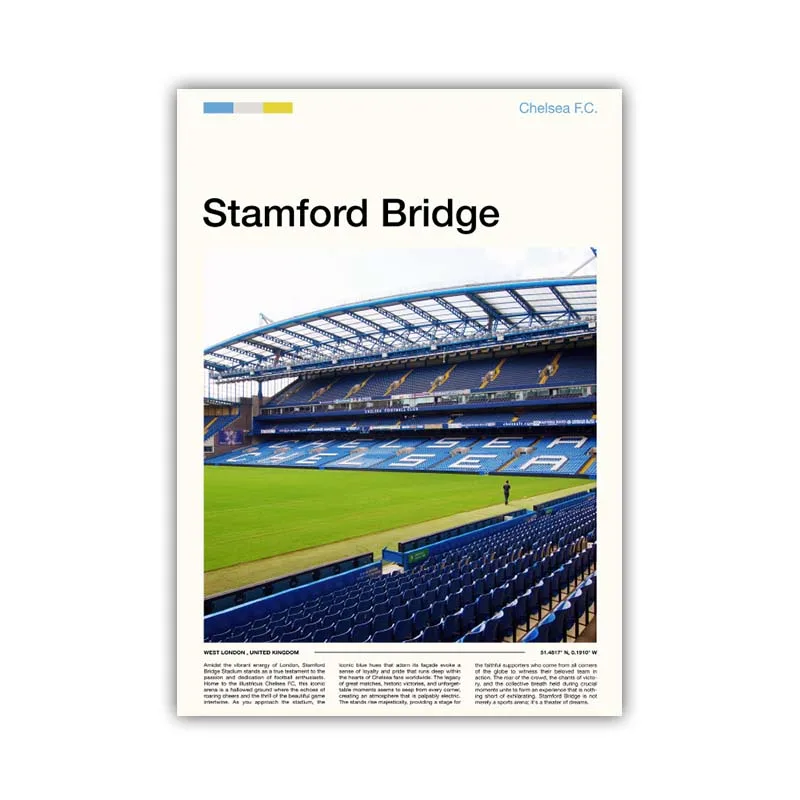 Iconic Football Stadiums Poster Canvas Paintings – Wall Art Home Decor