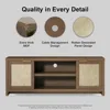 Modern Hampstead TV Stand for Living Room - Entertainment Center for 65 Inch TV with Rattan Doors Cabinet 3