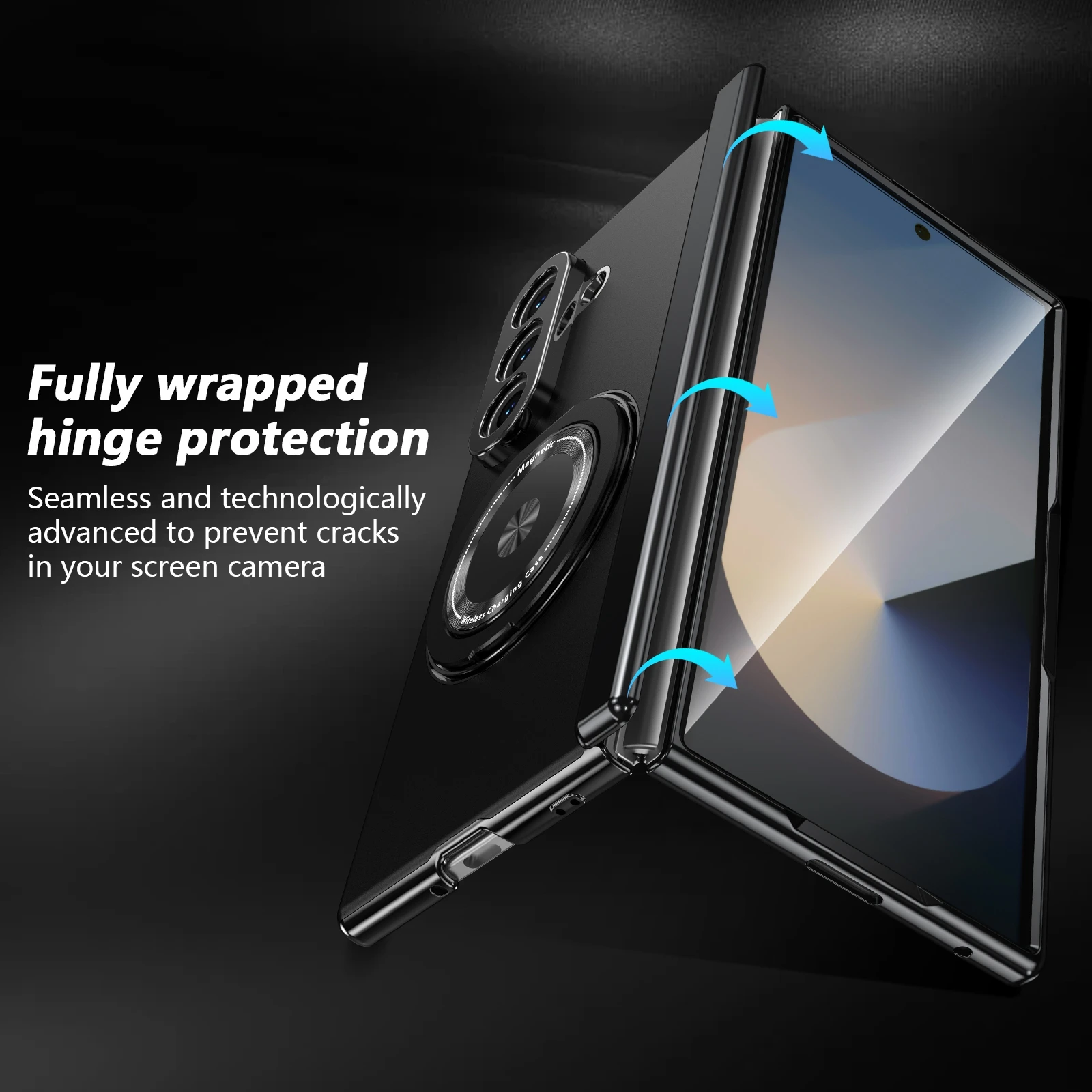 Full-Body Case with Built-in Screen Protector and Rotating Magnetic Kickstand