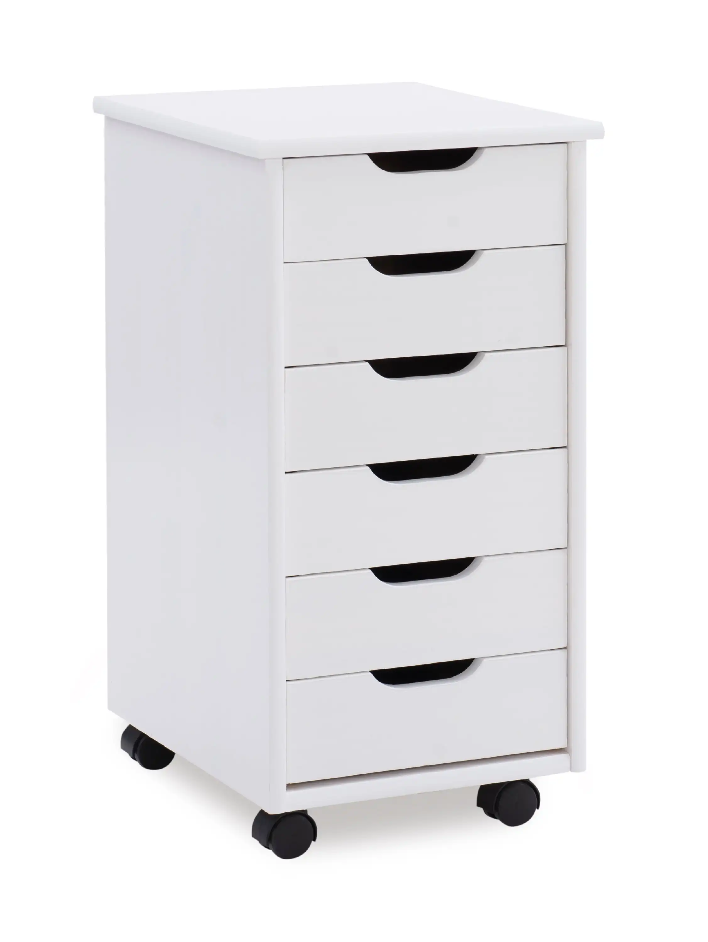 

Ansley 6-Drawer Rolling Storage Cart, Whitewash
