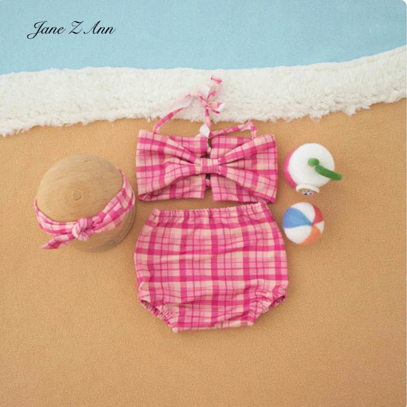 Summer refreshing beach shirt set swimsuit boys girls baby studio photography newborn props