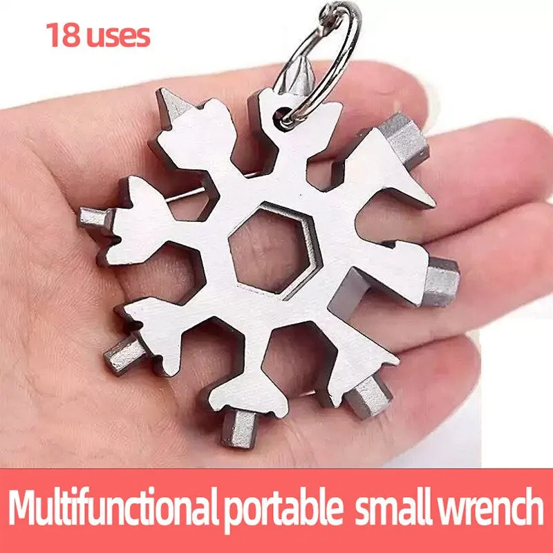 Multifunctional Snowflake Wrench Tool Steel Octagonal Hexagon Portable 18 in One Mini Universal multi function tool