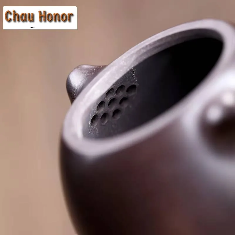 250ml Authentic Yixing Purple Clay Teapots Handmade Dragon Egg Pot Raw Ore Mud Tea Maker Kettle With Infuser Zisha Tea Set Gift