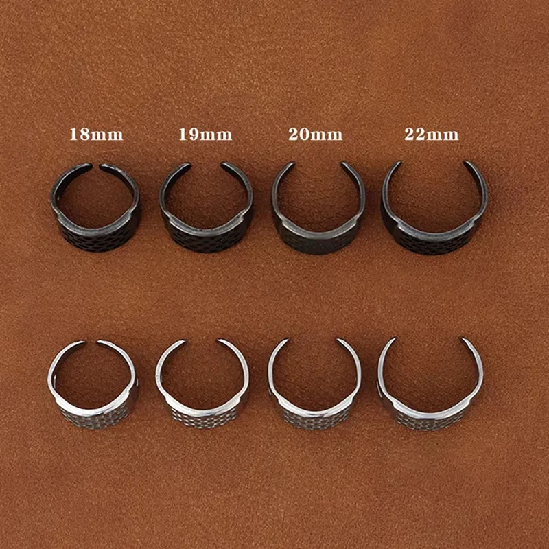 QIANYU Leather Sewing Top Needle Thickened High Hardness Stainless Steel Top Needle Finger Sleeve Handmade Leather Sewing Tool