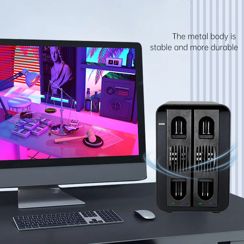 【3년 보증 번들】Hoodblue DS2030 듀얼 베이 USB 3.0 하드 드라이브 인클로저는 RAID 60TB 대용량 외장 스토리지를 지원합니다.
