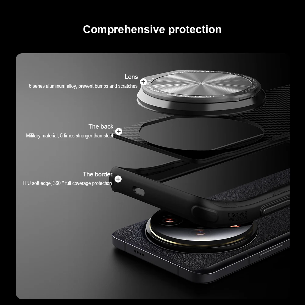 For Xiaomi 14 Ultra Magsafe Case Nillkin Aramid Fiber Magnetic Case With Fold Kickstand Lens Camera Cover For Mi 14 Ultra Case
