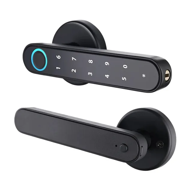 Tuya SmartLife APP Fingerprint Electronic Lock Single Latch Lock Dead Bolt  Key/Password/APP Unlock Indoor Wooden/Metal Door 3