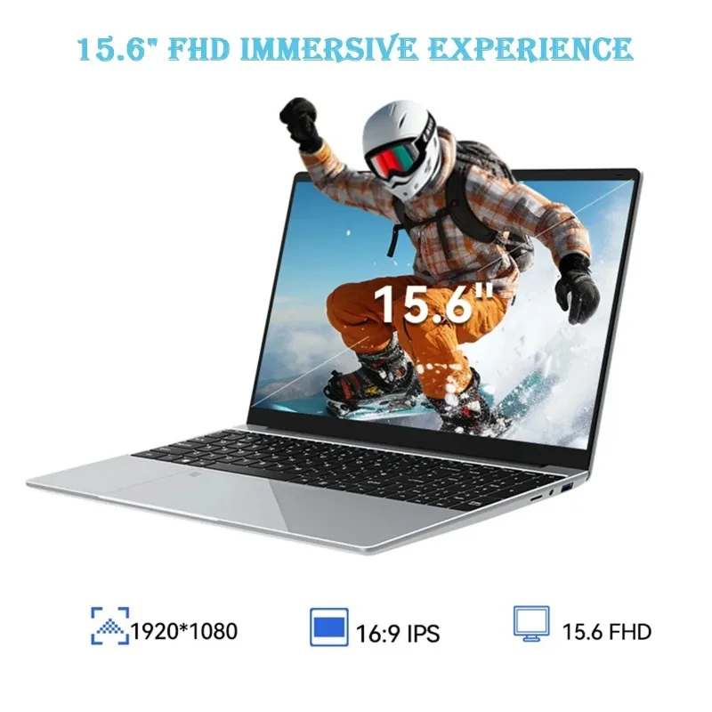 2025 레노 인텔 6500Y 32GB 램 2TB SSD 5000mAh 오피스 윈도우11 노트북 15.6인치 휴대용 게이밍 노트북 백라이트 지문인식 탑재