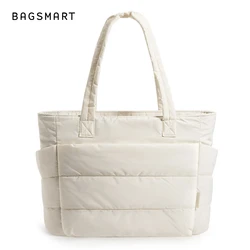 Stylish Women's Solid Color Tote Shoulder Bag - Versatile and Elegant Handbag (WHITE)