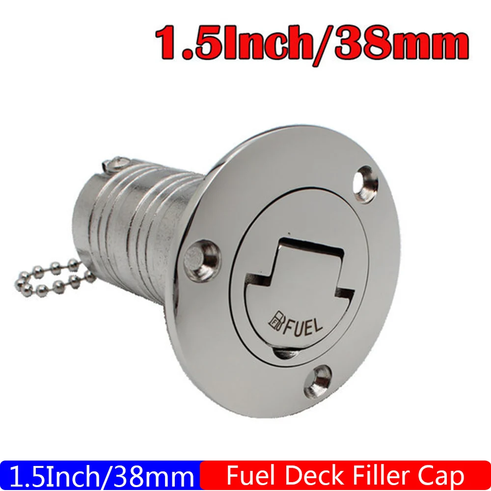 Stainless Steel 316 Deck Filler Cap - Mirror Polish Marine and RV Hardware for Gas, Diesel, Fuel, and Waste Water