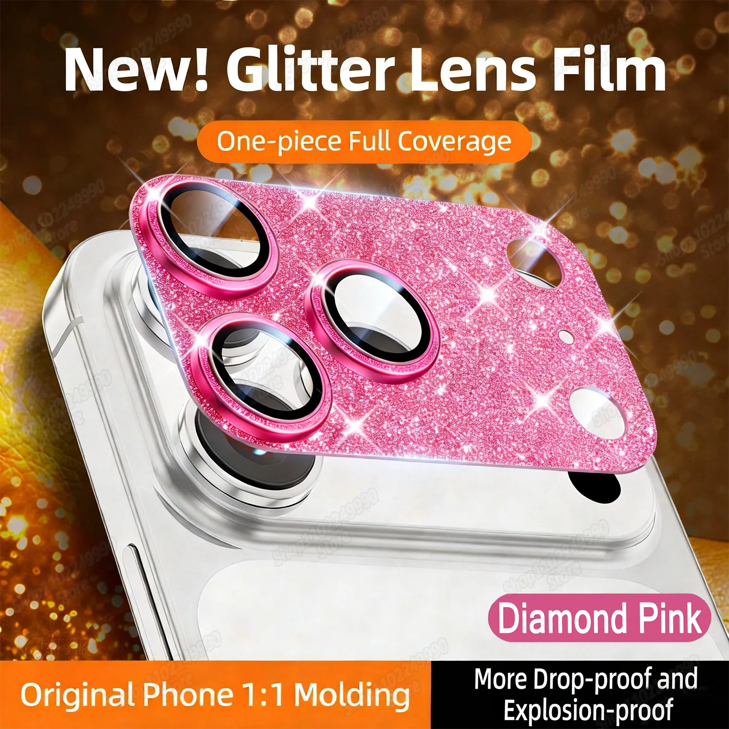 Glamorous Glitter Diamond Metal Camera Lens Protection Glass