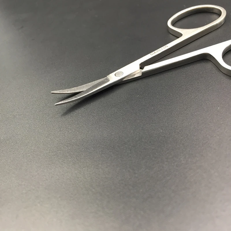 Professional Stainless Scissor Manicure Tool For Nails Eyebrow Nose Eyelash Cuticle Scissors Curved Pedicure Scissors Makeup Tool manicure scissors stainless steel scissors beauty scissors