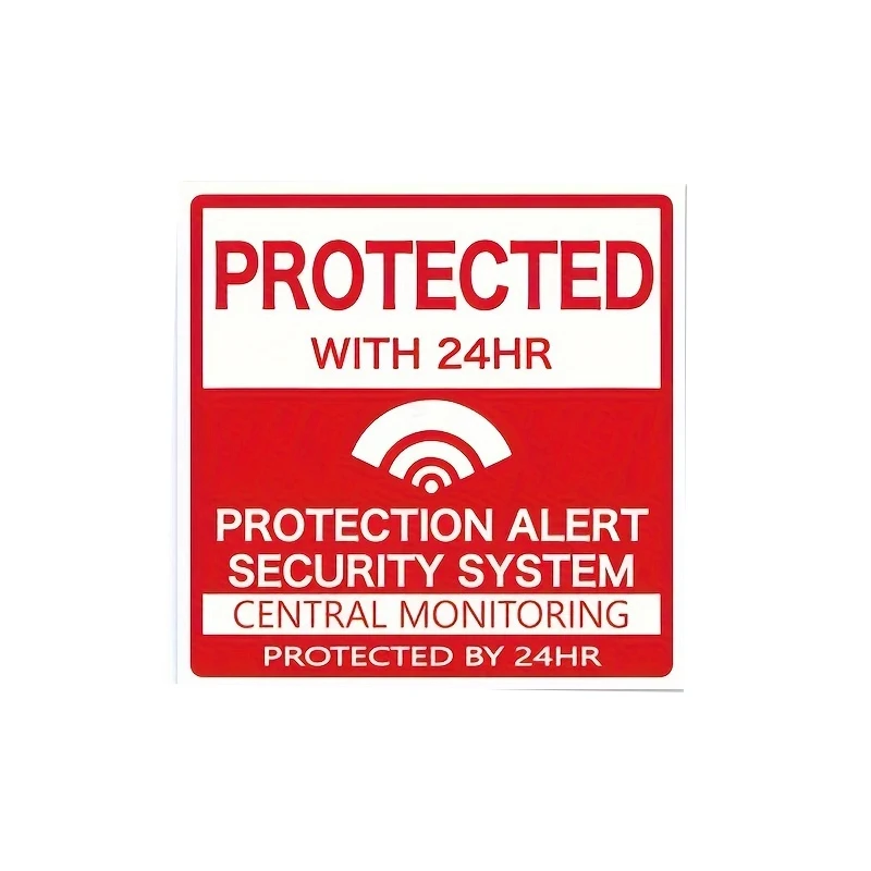 Home Security Alarm Door Stickers Door Window Warning Removable Decals Accessories Living Room Office Home Decoration wall stickers,window stickers