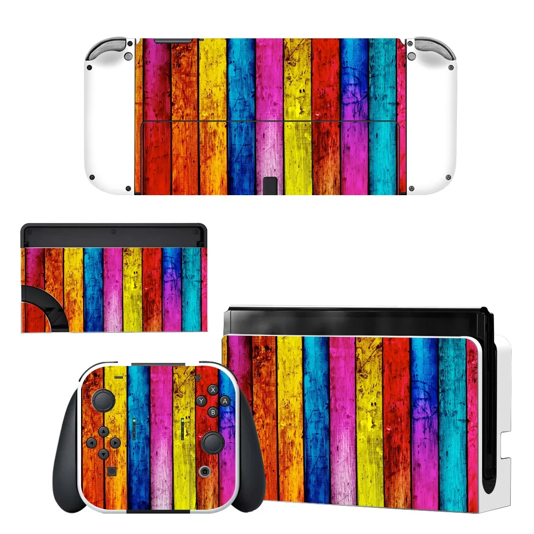 Full Body Protective Cover Skin Art Decals Compatible Nintendo Switch Oled Game Console Controller Decor 1set Starry Sticker 