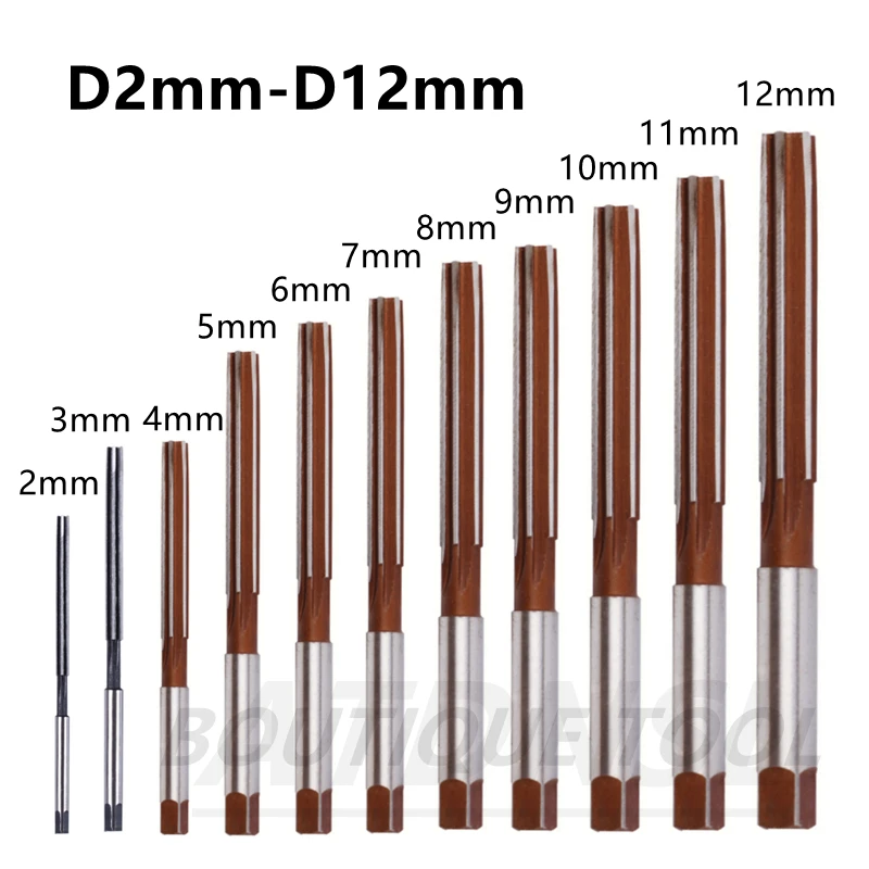 Hand Reamer D2-20mm 2.5/3.5/4.5/5.5/6.5/7.5/8.5mm 5/7/10/17pcs CNC Tool Precision H8 Straight-shank Metal Expansion Reamers 5
