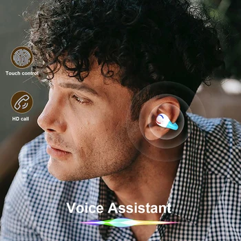 GREATWALL Wireless Bluetooth Earphones Earhook HIFI Headphones Stereo Sound Sports Headset HD Call Earbuds LED Digital Display 3