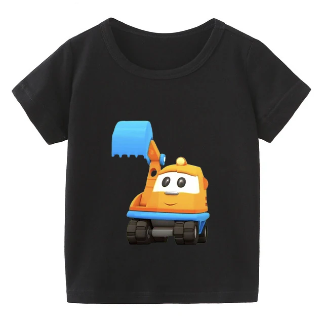 t-shirt cartoon	 100% 2-11T Cotton Kawaii Kids T-shirts Funny Leo The Truck  Cartoon Print Boy T Shirt Cute Boys  Tops Fashion Children Clothes tees children's clothes