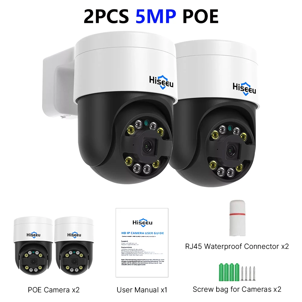 كاميرا Hiseeu 5MP 4K 8MP POE PTZ IP ONVIF كاميرات...