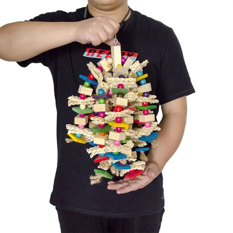 

Игрушки для крупных попугаев, натуральная древесина, большая игрушка для жевания попугаев, ара, кокато, африканские серые игрушки для птиц, C42