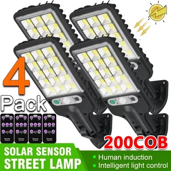 1~4Pack Solar Lights Outdoor 3 Modes 200COB Waterproof Street Lamp Motion Sensor Security Lighting for Garden Patio Path Yard 1