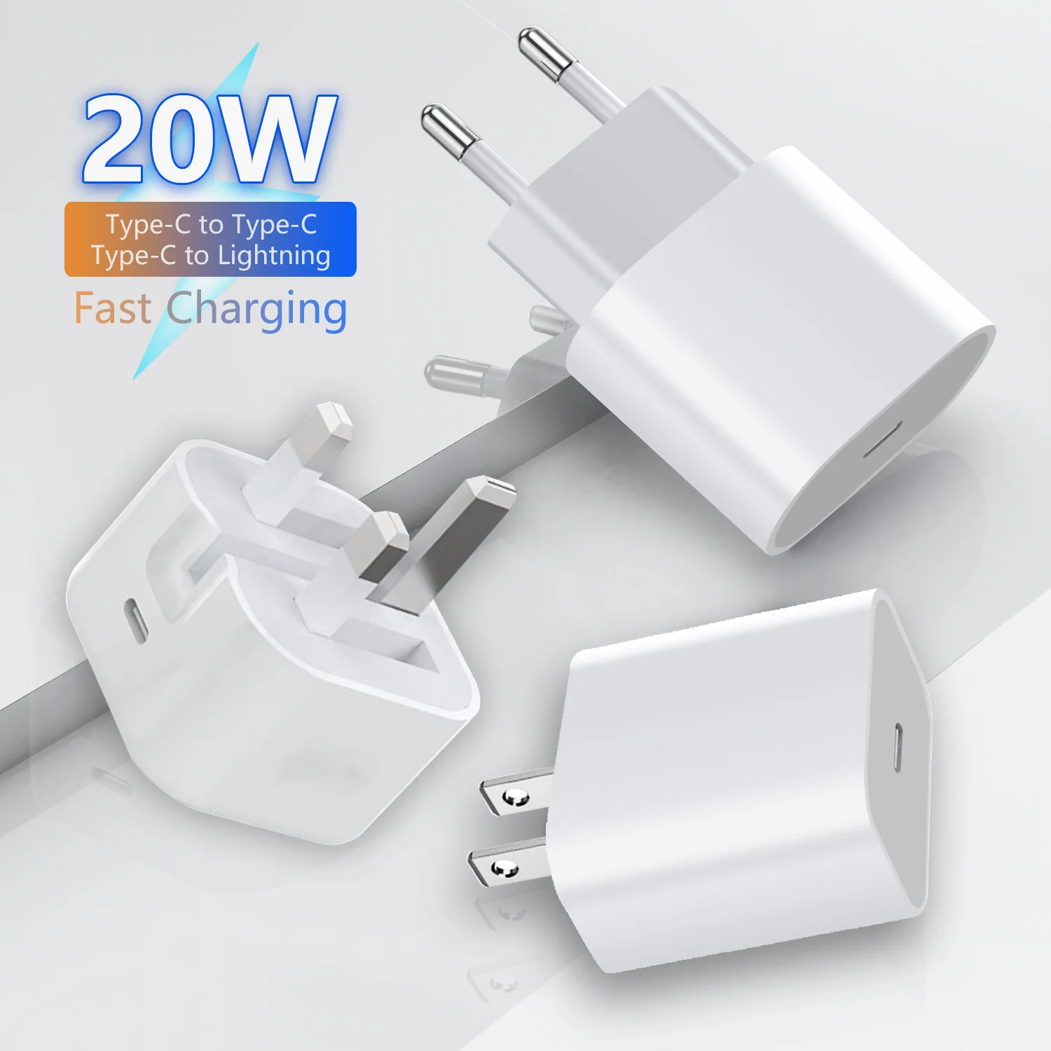 PD 20W Fast Charger EU US UK Original Power Adapter Mini Quick