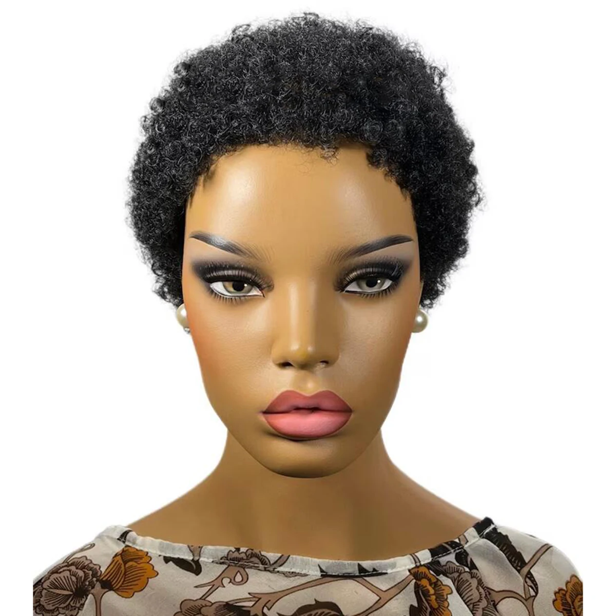 NEW Short Afro Kinky glueless Wig/Afro Wig for gym, 100% human hair Black short Afro Wig for black women 6