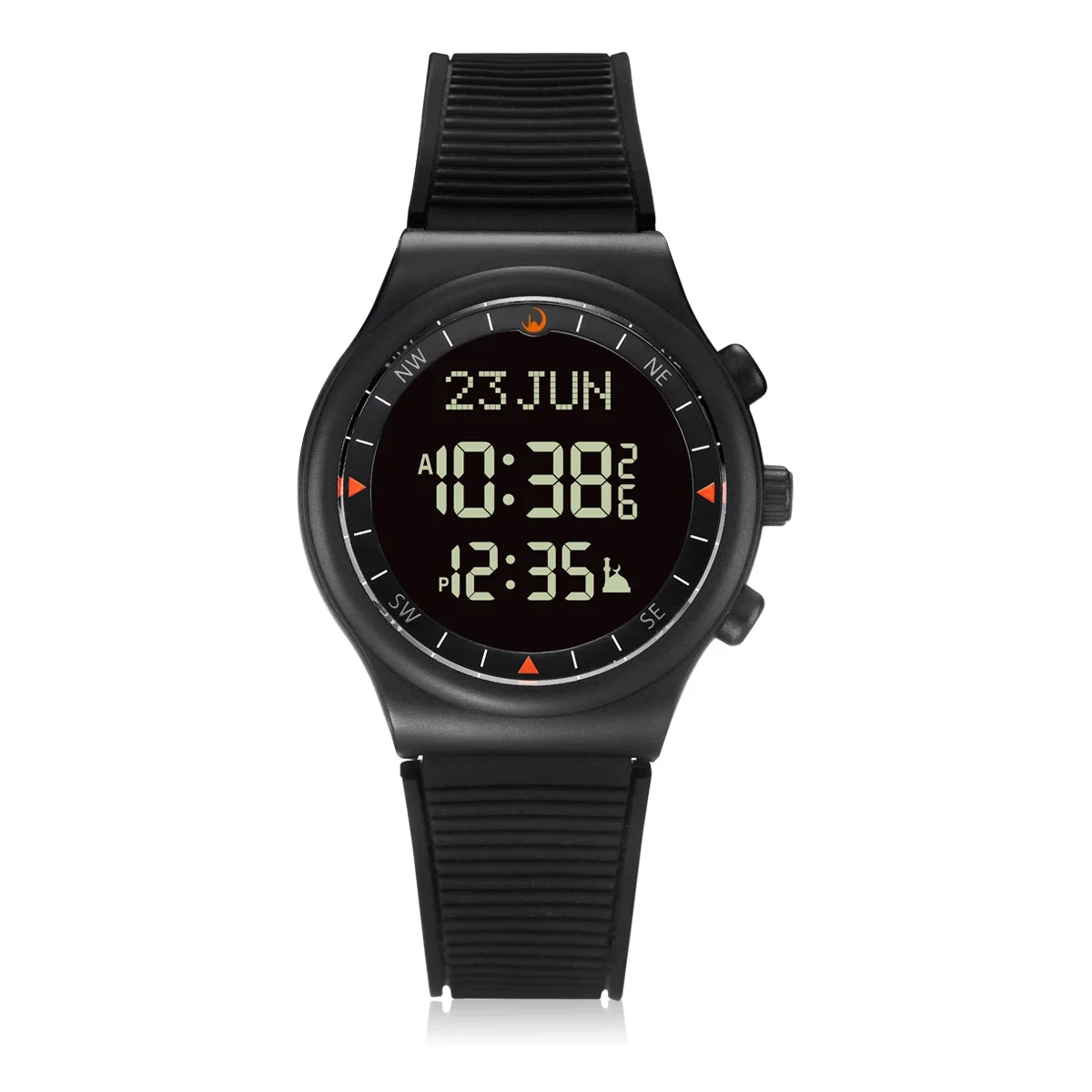 Azan Sport Watch Muslim Prayer Qibla Compass Islam Backlight Sport Watch Hijri Calendar muslim prayer watch