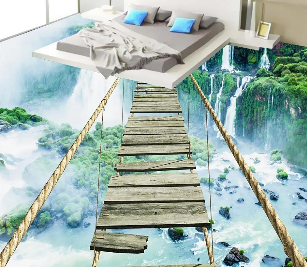 waterproof self-adhesion  home decoration birdge floors pvc self-adhesive wallpaper