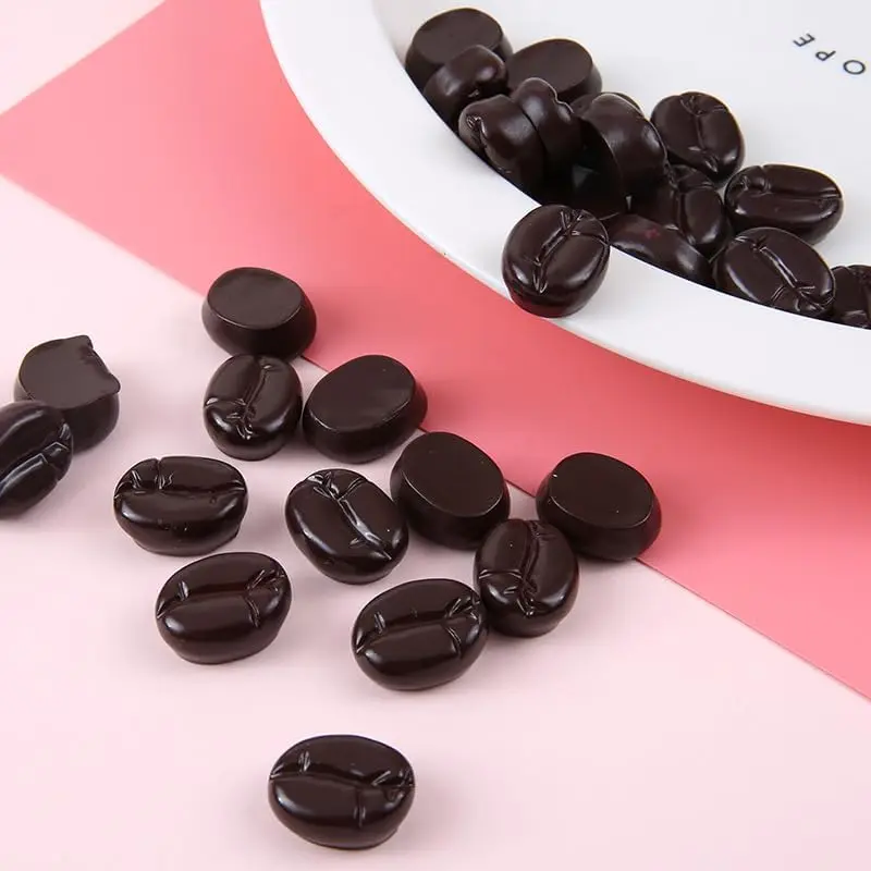 Food model food photography props 100 Pcs Fake Coffee Beans Resin Coffee Beans Simulation Mini Decor Faux DIY Crafts