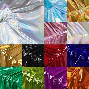 Shiny Silver Iridescent Spandex Fabric Stretchy for DIY Sewing Material Wedding Dress Garment Wide 150cm Sold By The Meter 1