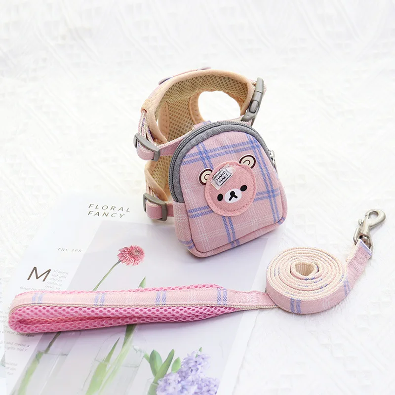 Pet Dog Vest Strap Backpack Adjustable Breathable Fashion Bodysuit Suitable for Teddy Bixiong Pomeranian Pets