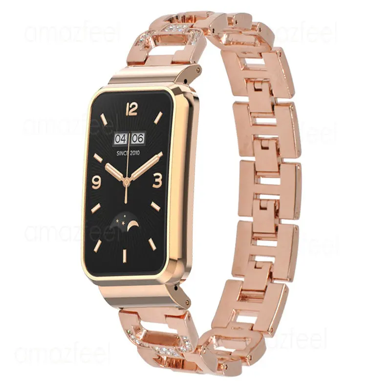 

For Xiaomi Band 7 Pro Strap Case Protector Diamond Metal Bracelets For Mi Band 7 Pro Watch Band Protective Cover Bumper Frames
