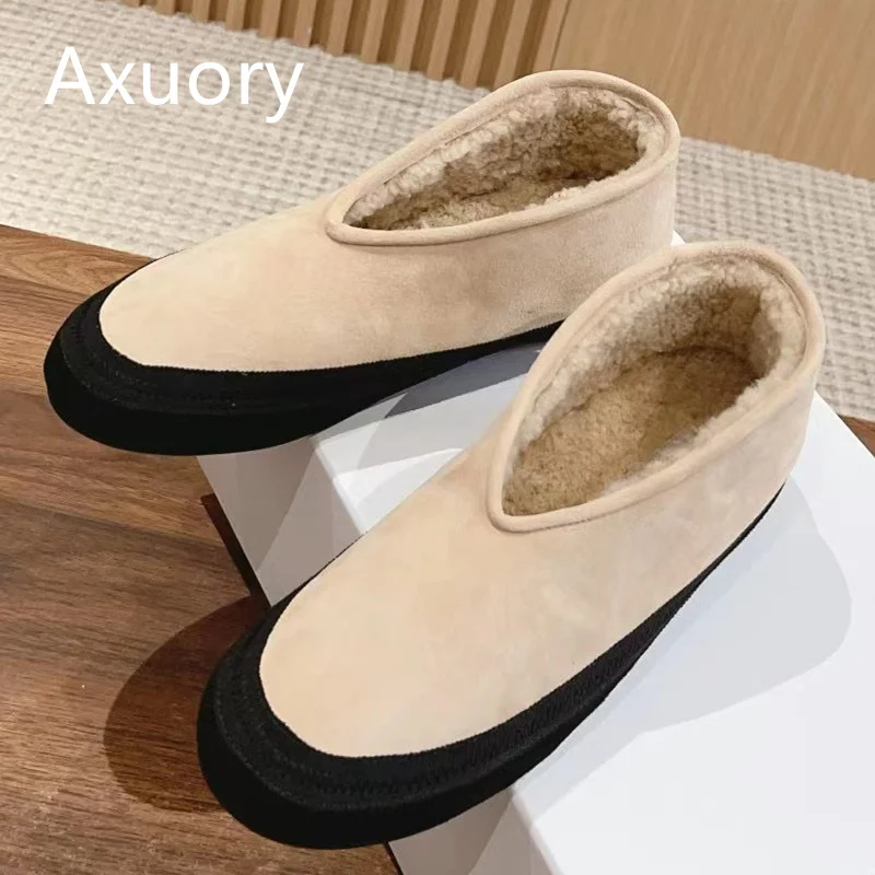 

Winter Women's Wool boots Snow boots Mixed Color Retro Style LIGHTWEIGHT Super warm Comfortable foot feel