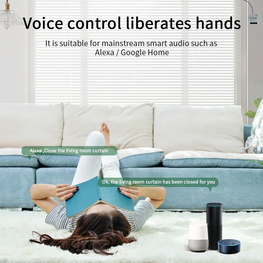WiFi Smart Curtain Switch Tuya RF 433MHz Remote Control Alexa Google Home Voice Control